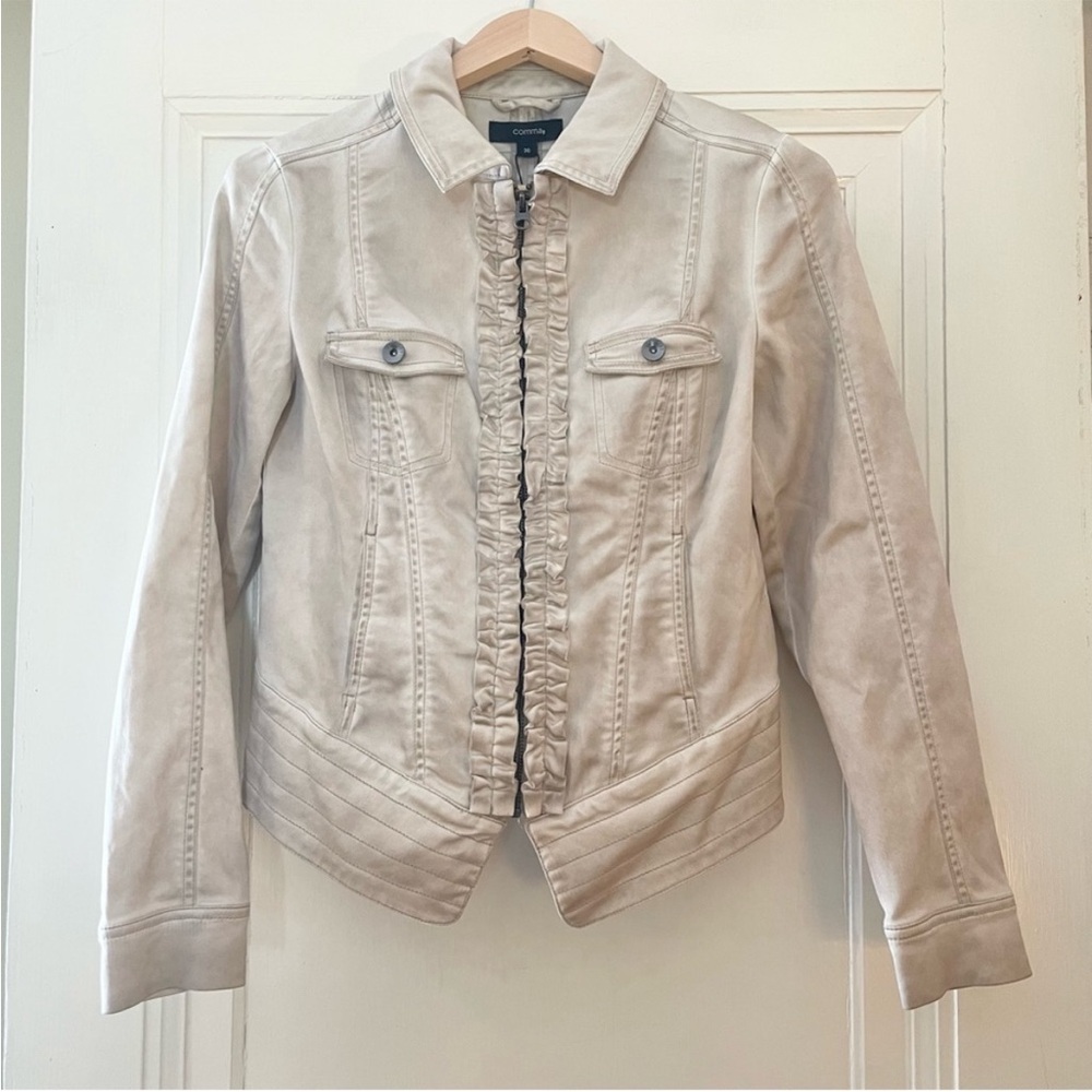 COMMA, Distressed Ruffle Jacket NWT